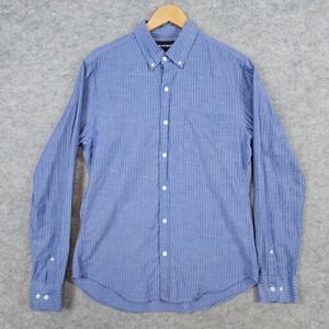 Bonobos Men's Blue Striped Dress Shirt Size M Slim Fit 100%‎ Cotton Lightweight